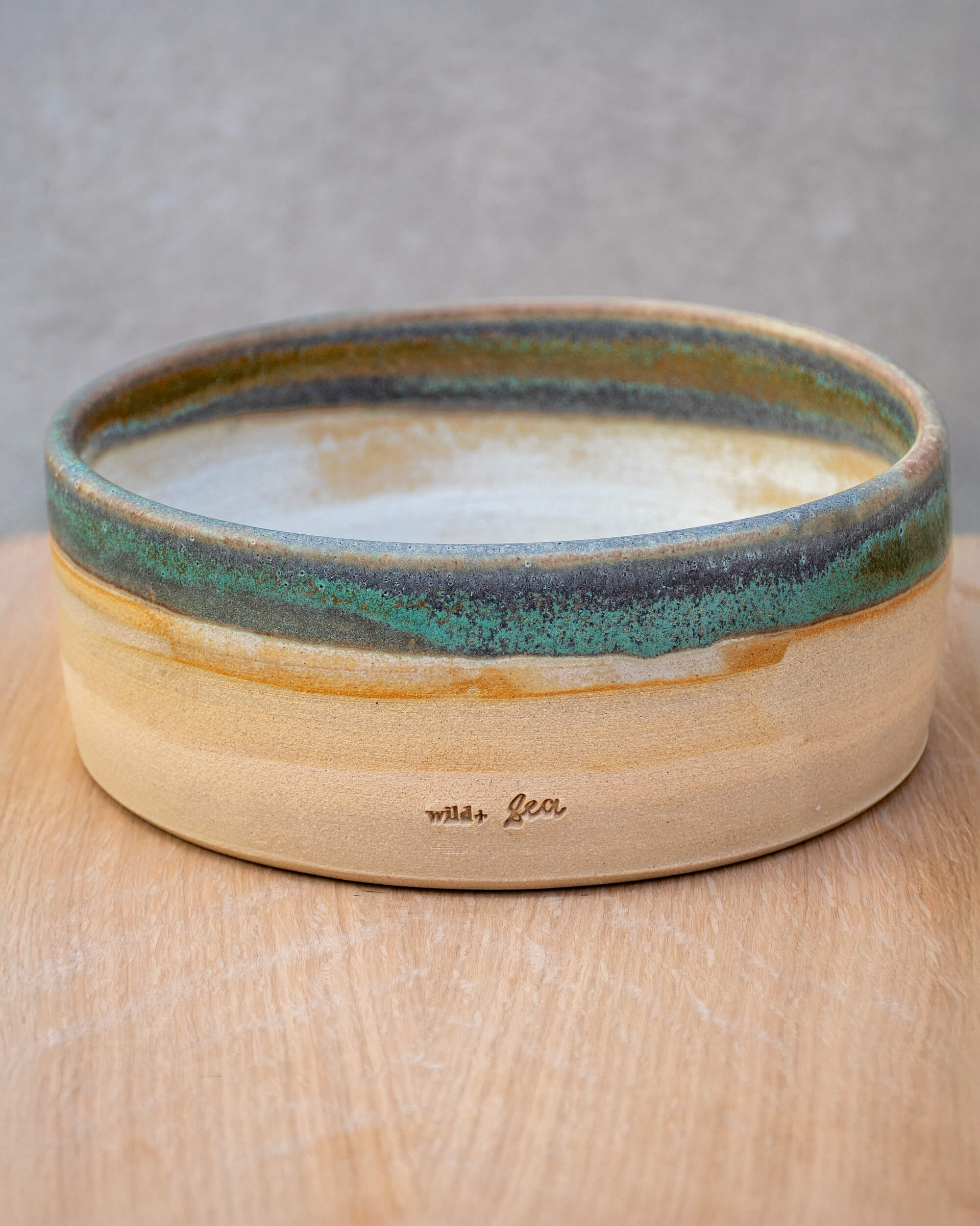 Lichen #3 - Hand Thrown Dog Bowl (19 x 7cm)