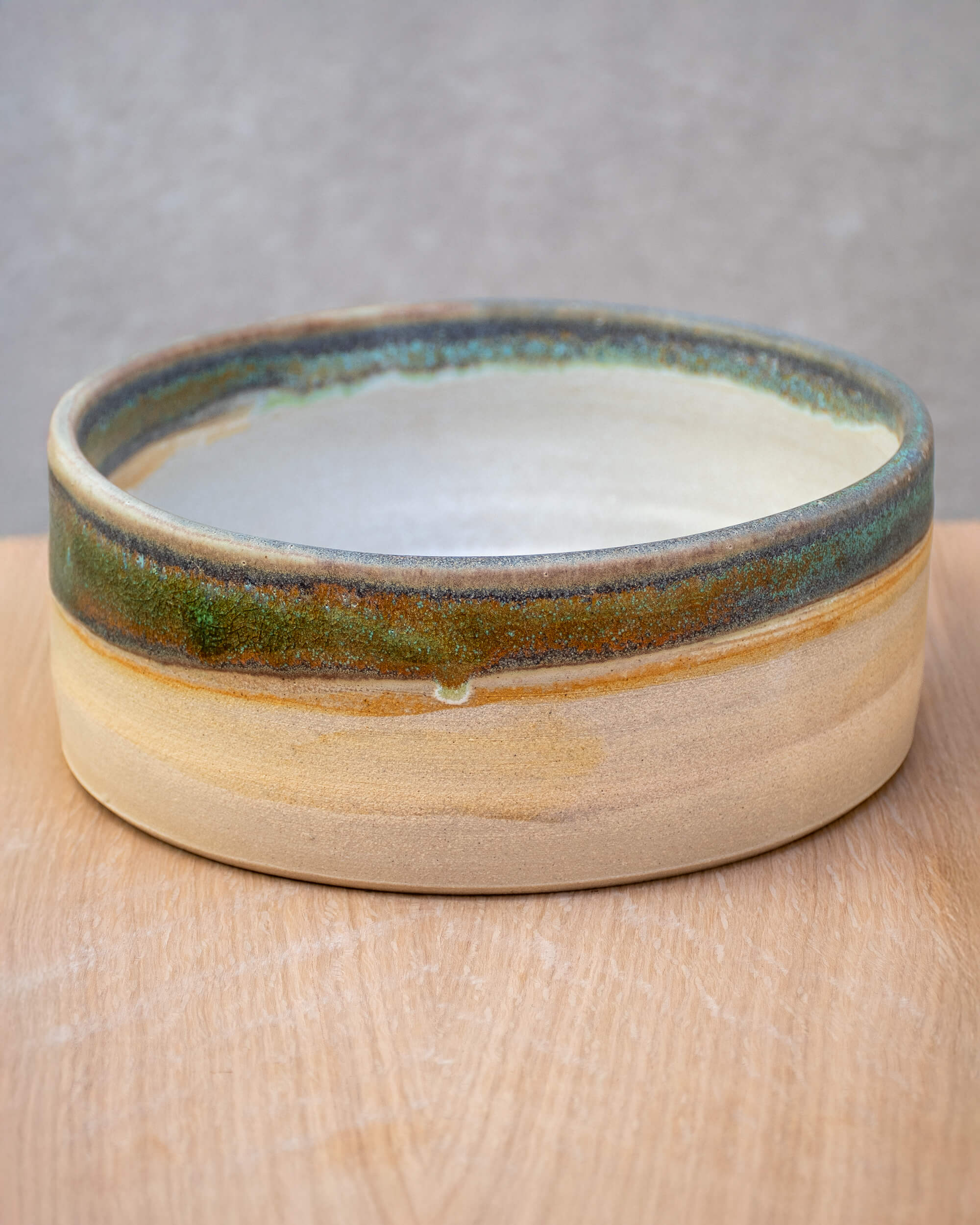 Lichen #3 - Hand Thrown Dog Bowl (19 x 7cm)