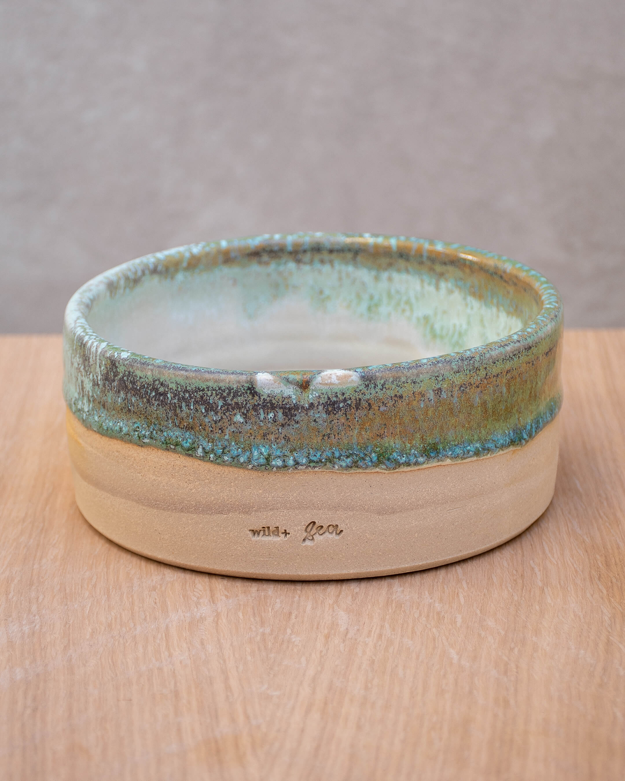 Lichen #2 - Hand Thrown Dog Bowl (15 x 6.5cm)