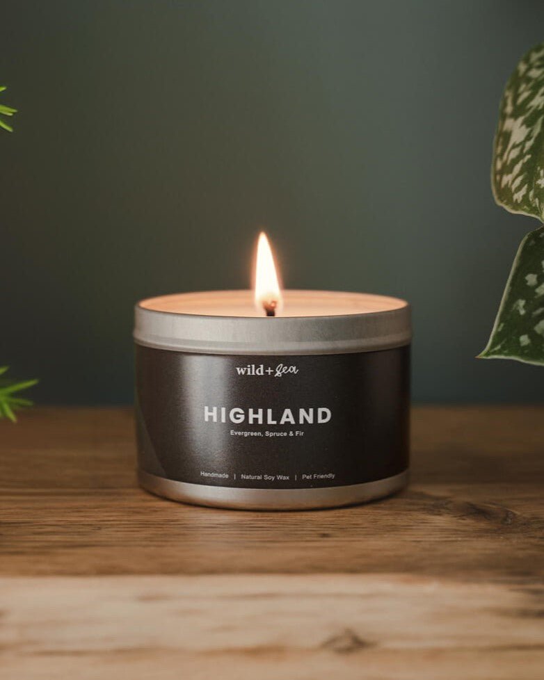 HIGHLAND | Evergreen, Spruce + Fir | Soy Wax Pet Friendly Candle